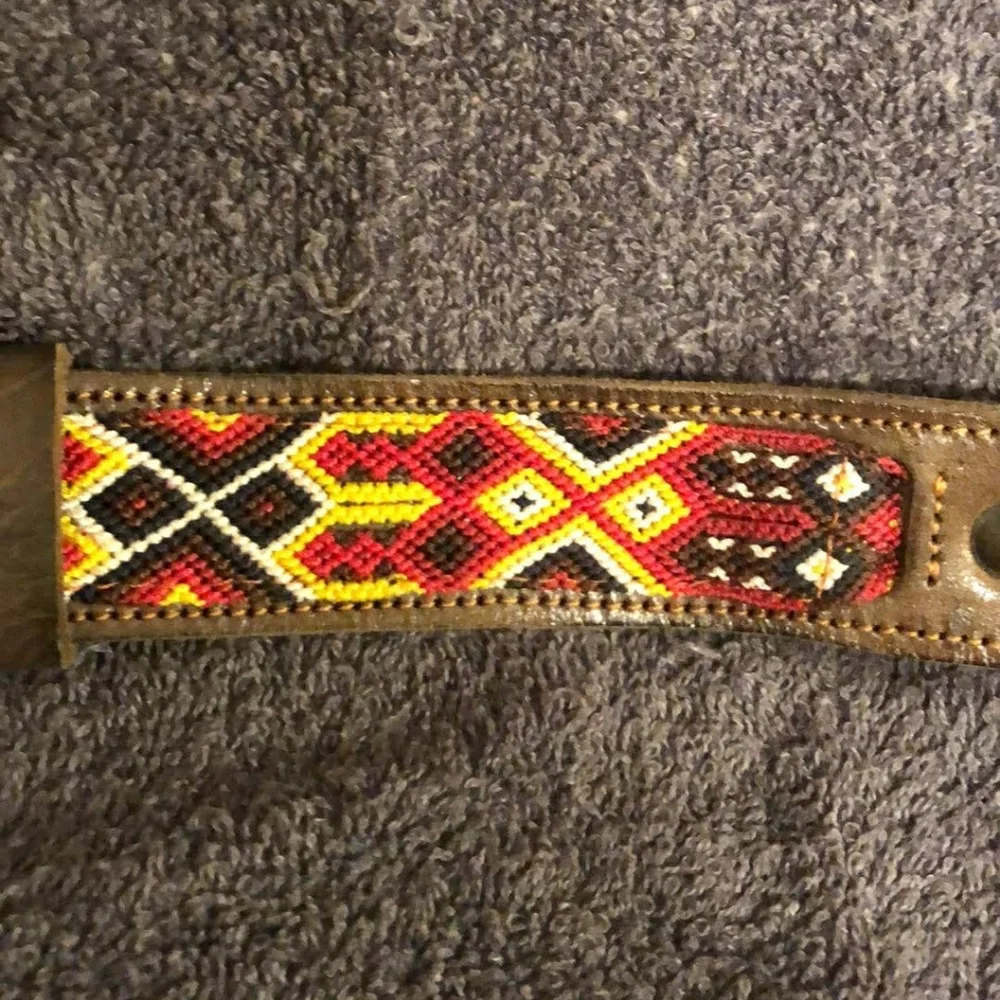 Leather And Macrame Dog Collar